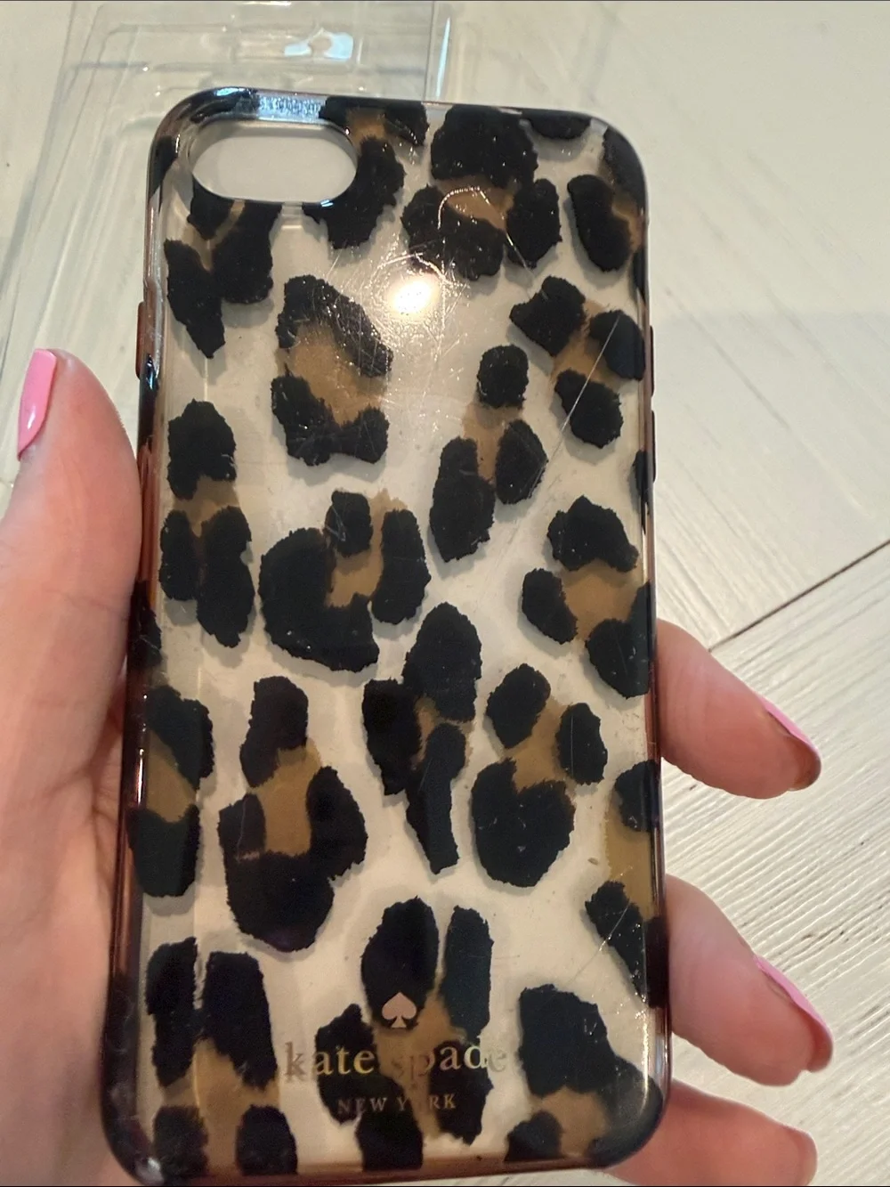 kate spade Leopard Spot iPhone 7 Hardshell Case - Black & Brown